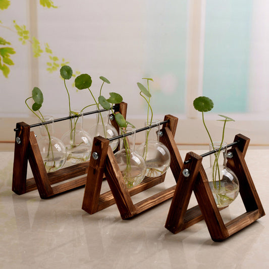 Swing Wooden Hydroponic Vase